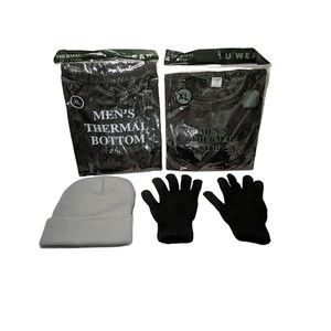 Men's Thermals XL Hat Gloves Set
